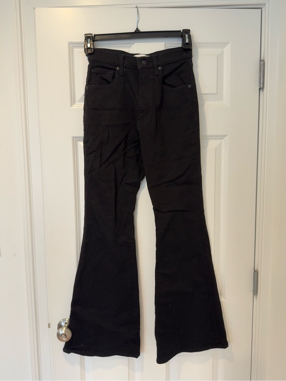 Abercrombie, High-Rise Flare Jeans, Black